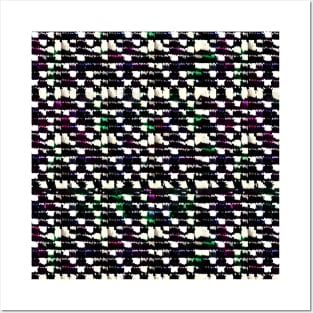 Green and Purple Glitch Checkerboard Lights Posters and Art